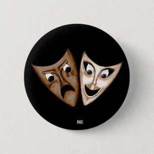 Badge Rond 5 Cm Tragédie et comédie