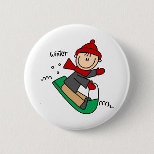 Badge Rond 5 Cm Traîne sauvage en hiver