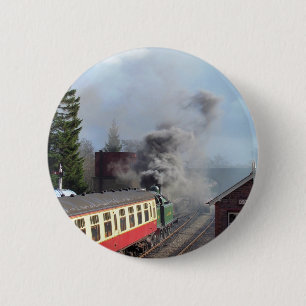BADGE ROND 5 CM TRAINS À VAPEUR