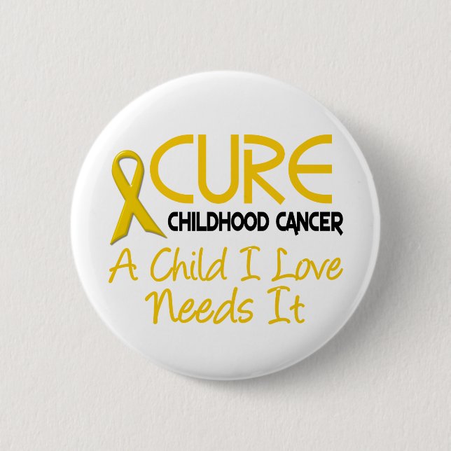 Badge Rond 5 Cm TRAITEMENT de conscience de Cancer d'enfance (Devant)