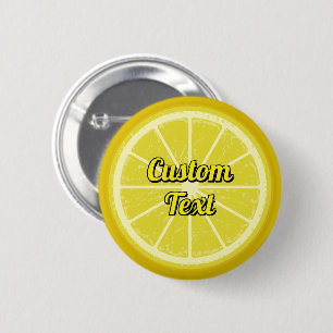 Badge Rond 5 Cm Tranche de citron