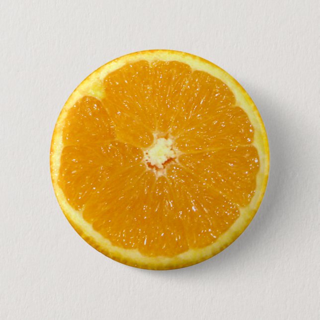 Badge Rond 5 Cm Tranche fraîche de fruit orange (Devant)