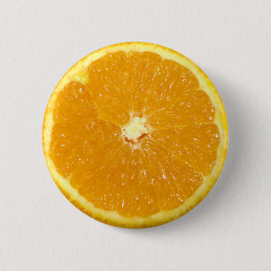 Badge Rond 5 Cm Tranche fraîche de fruit orange