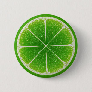 Badge Rond 5 Cm Tranchée de Fruits de citron vert