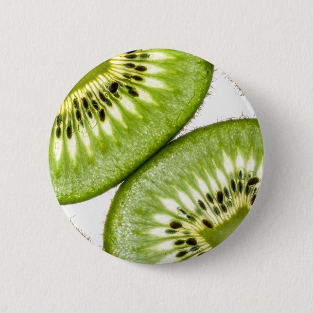 Badge Rond 5 Cm Tranches juteuses de kiwi (Devant)