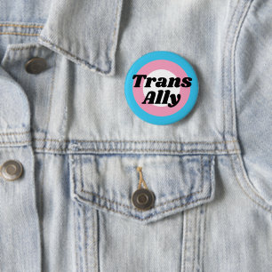 Badge Rond 5 Cm Trans Ally Editable Text Transgender Pride Flag 