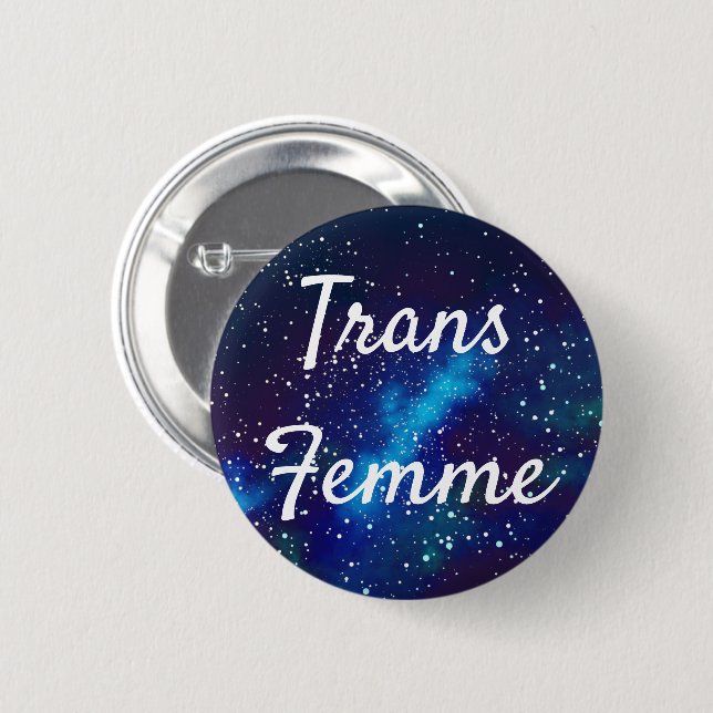 Badge Rond 5 Cm Trans Femme personnalisable identité de galaxie (Devant & derrière)