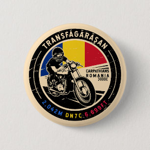 Badge Rond 5 Cm Transfagarasan Roumanie Motorcycle