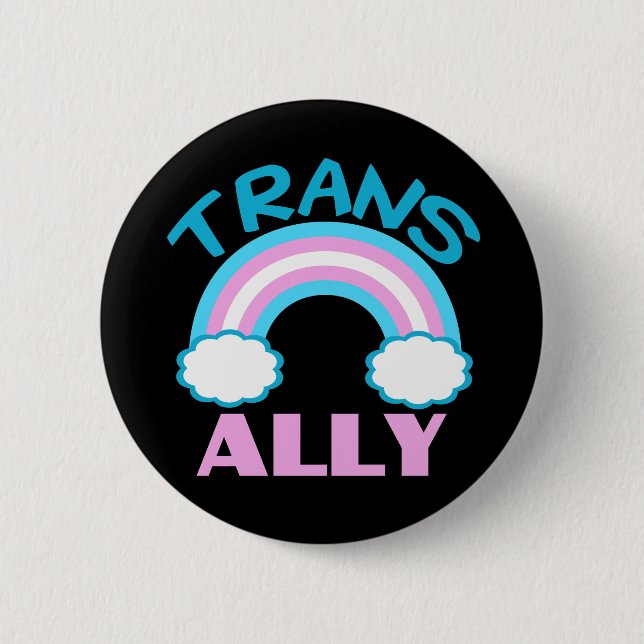 Badge Rond 5 Cm Transgenre Ally Noir (Devant)