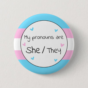 Badge Rond 5 Cm Transgenre Elle/Ils Pronoun Pin