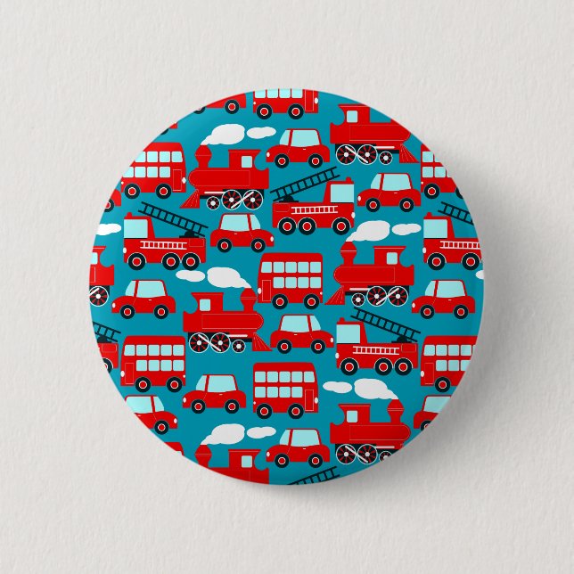 Badge Rond 5 Cm Transport rouge (Devant)