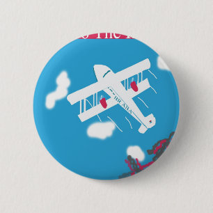 Badge Rond 5 Cm Transports aériens vintages tropicaux