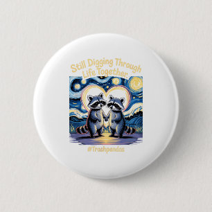 Badge Rond 5 Cm Trashpandas Couples Matching Saint-Valentin Annive