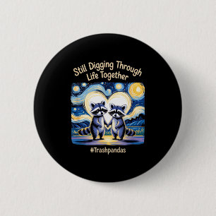 Badge Rond 5 Cm Trashpandas Couples Matching Saint-Valentin Annive