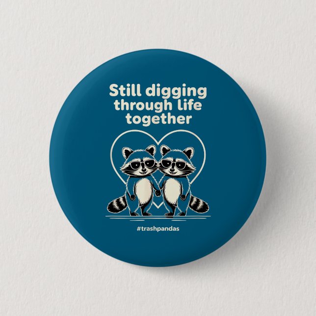 Badge Rond 5 Cm Trashpandas Couples Matching Valentines Day Annive (Devant)