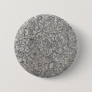 Badge Rond 5 Cm Travail de la ligne d'art Graffiti