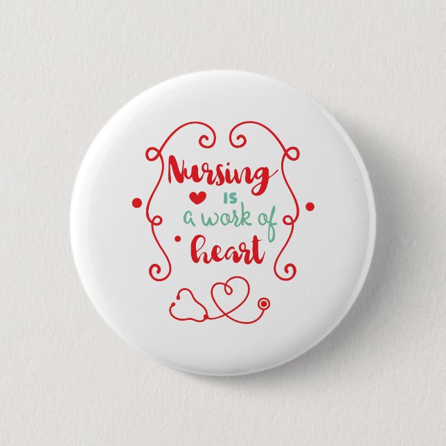 Badge Rond 5 Cm Travail de soins infirmiers (Devant)