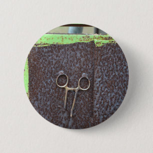 Badge Rond 5 Cm travail grunge de rouillement en métal de hemosta