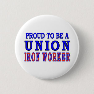 BADGE ROND 5 CM TRAVAILLEUR DE FER DES SYNDICATS