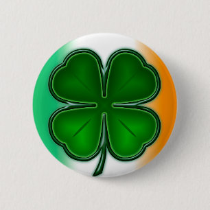 Badge Rond 5 Cm Trèfle de 4 feuilles avec le bouton de couleur