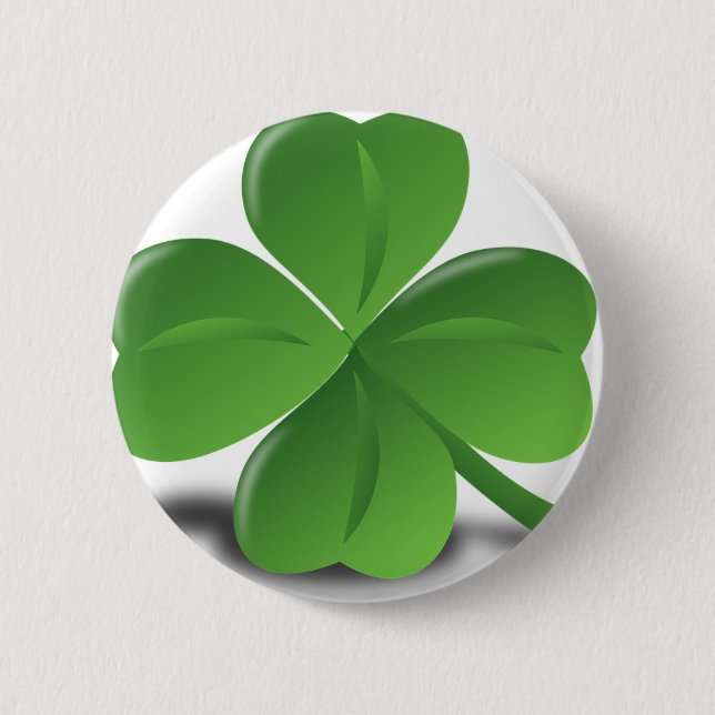BADGE ROND 5 CM TRÈFLE DE QUATRE FEUILLES (Devant)