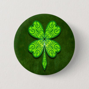 Badge Rond 5 Cm Trèfle décoratif de quatre feuilles