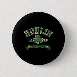 Badge Rond 5 Cm Trèfle feuille Irlande Dublin Saint-Patrick