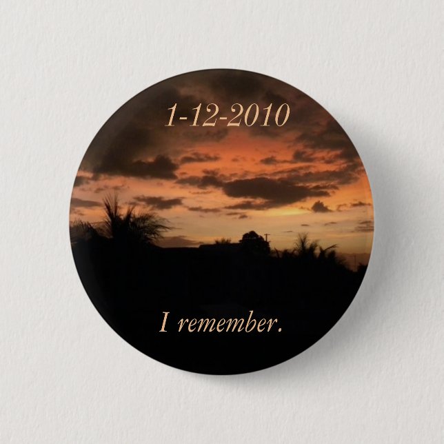 Badge Rond 5 Cm Tremblement de terre du Haïti (Devant)