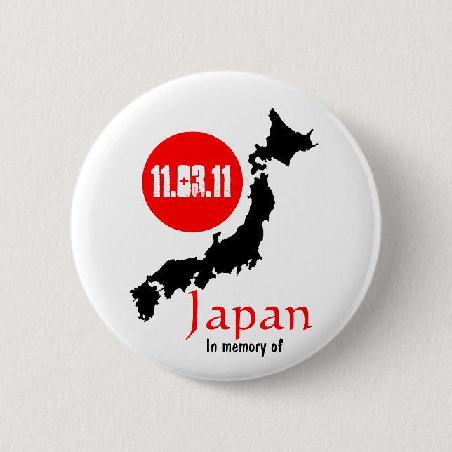 Badge Rond 5 Cm Tremblement de terre Sendaï de tsunami de (Devant)