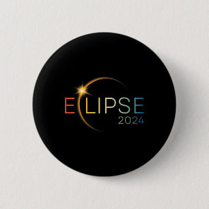 Badge Rond 5 Cm Trending Total Solar 8 avril 2024 Sun Eclipse T-sh