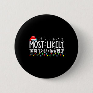 Badge Rond 5 Cm Très Probable D'Offrir À Père Noël Un Plaisir De B