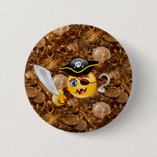 Badge Rond 5 Cm trésor pirate emoji