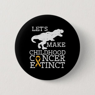 Badge Rond 5 Cm Trex Cancer de l'enfant Dinosaure de sensibilisati