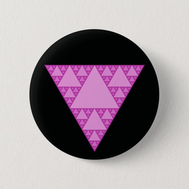 Badge Rond 5 Cm Triangle Sierpinski en triangle rose LGBTQ+ (Devant)