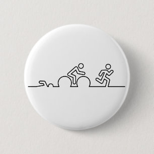 Badge Rond 5 Cm Triathlon. Natation, cyclisme et course.