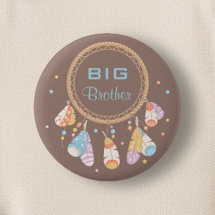 Badge Rond 5 Cm Tribal Dreamcatcher Boho Nouveau bébé Big Brother