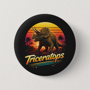 Badge Rond 5 Cm Triceratops
