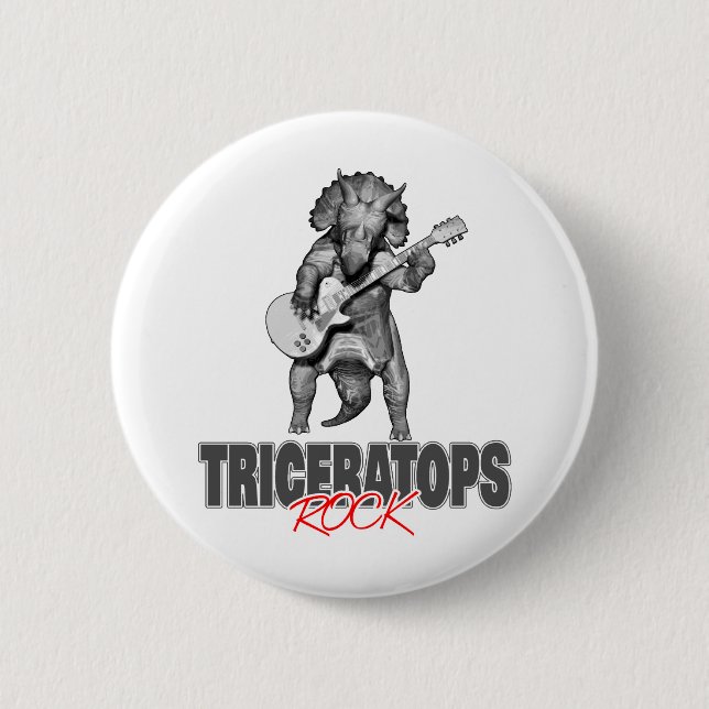Badge Rond 5 Cm Tricératops Rocks (Devant)