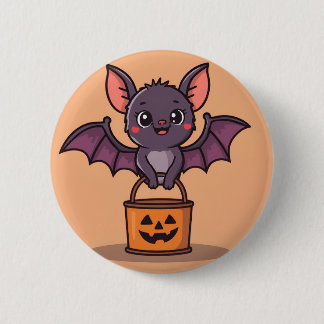 Badge Rond 5 Cm Trick ou traitement chauve-souris