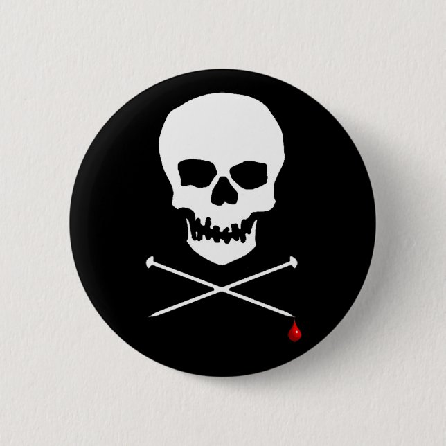 Badge Rond 5 Cm Tricotez jusqu'à ce que vous saigniez (Devant)