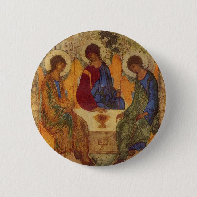 Badge Rond 5 Cm Trinity Rublev à la table (Devant)
