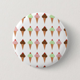 Badge Rond 5 Cm Trio de crème glacée