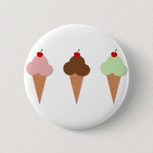 Badge Rond 5 Cm Trio de crème glacée