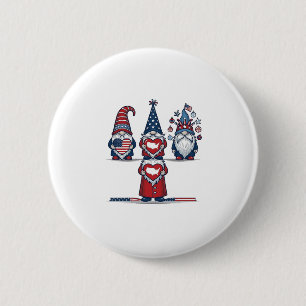 Badge Rond 5 Cm Trio de gnomes patriotiques dessin vectoriel vinta