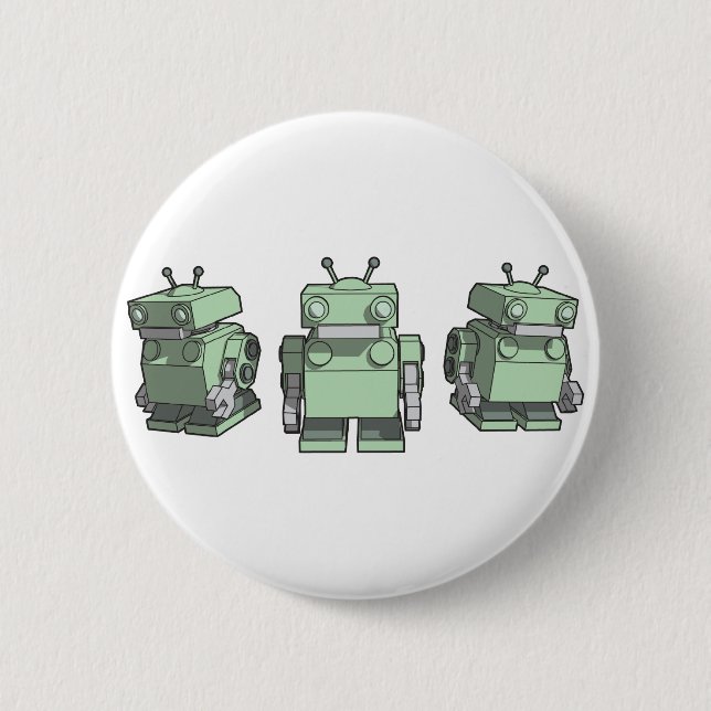 Badge Rond 5 Cm Trio de robot (Devant)
