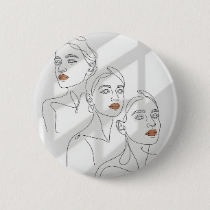 Badge Rond 5 Cm Trio Féminin en Ligne Art