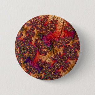 Badge Rond 5 Cm Tripant Branches Abstraites Dazzlantes Fractales