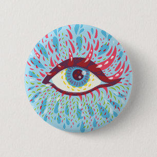 Badge Rond 5 Cm Trippy Oye Psychedelic Art