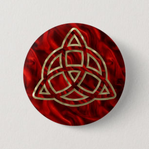 Badge Rond 5 Cm Triquetra Red Silk