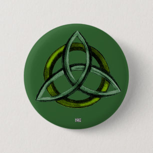Badge Rond 5 Cm Triquetra (vert)
